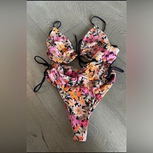 For Love & Lemons Vienna floral one piece